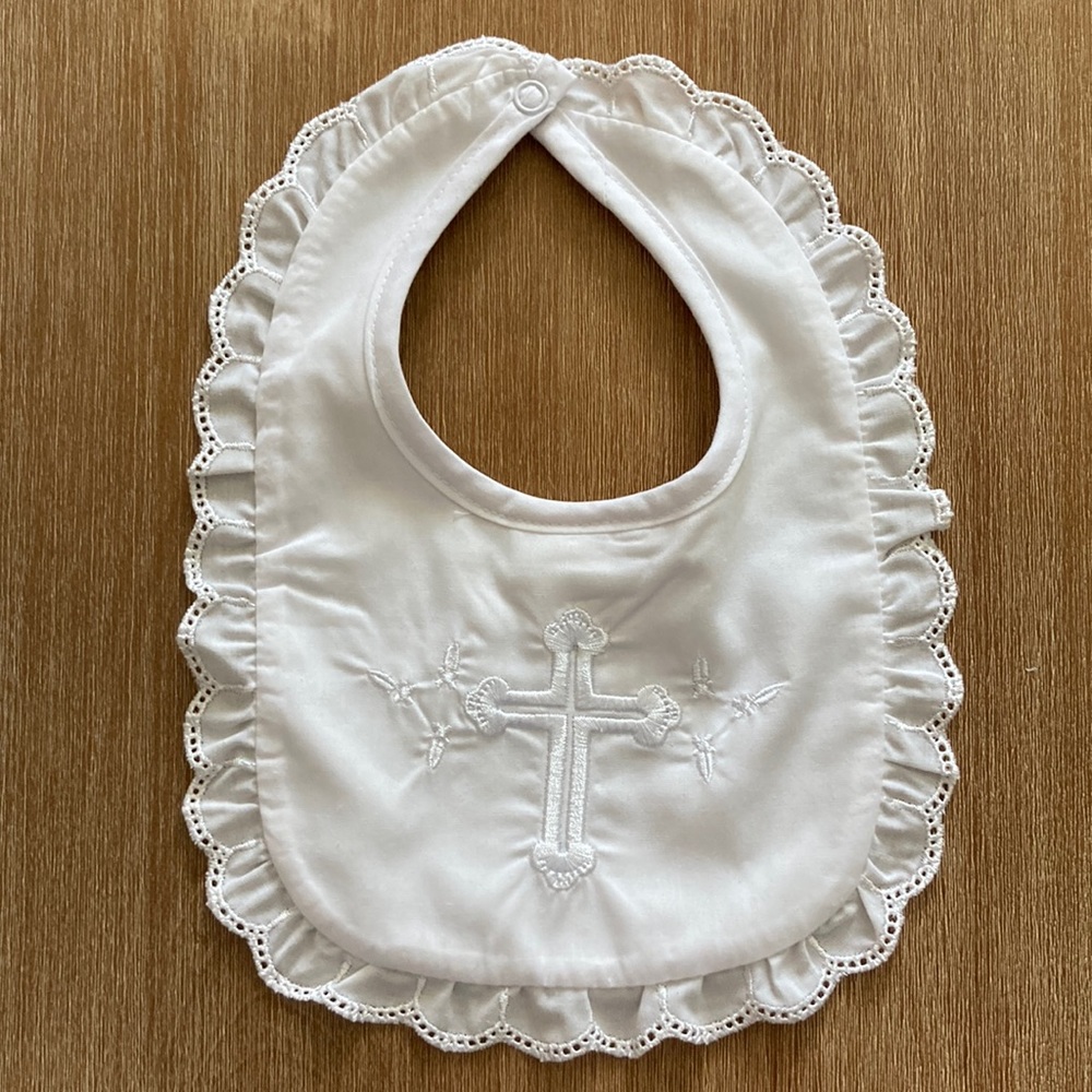 Elegant Baby Girl Christening Bib